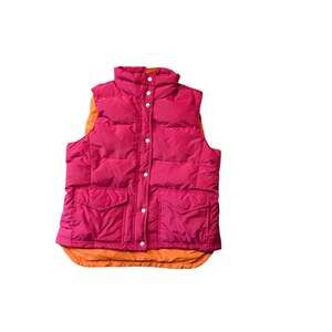 J.Crew Women’s Pink Snap Front Quilted Outdoor Puffer Vest Jacket Size Large